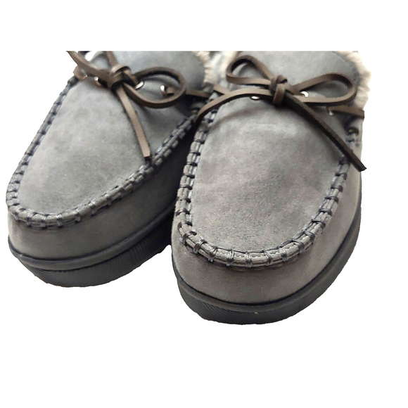 Club Room Men's Moccasin Indoor/Outdoor Slippers Gray Size Small 6-7 - Picture 10 of 16